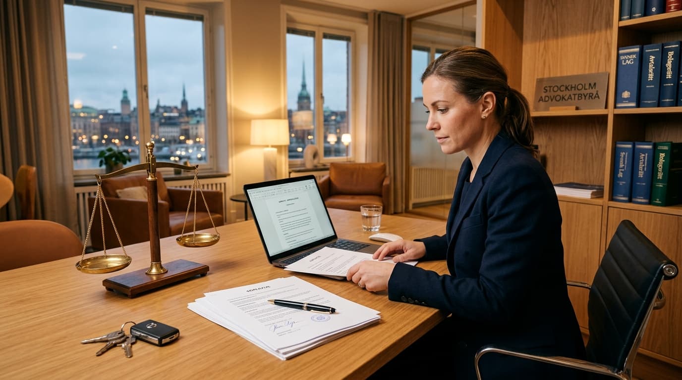 Köprättsjurist granskar avtal och köpehandlingar
